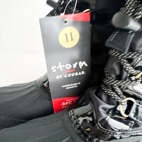 Storm by Cougar Black Rubber Nylon Faux Fur Snow Boots 11 - Picture 6 of 7